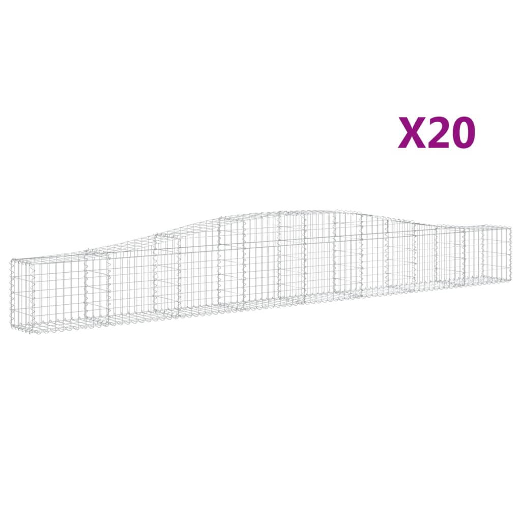 buede gabionkurve 20 stk. 400x30x40/60 cm galvaniseret jern