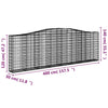 buede gabionkurve 10 stk. 400x30x120/140 cm galvaniseret jern