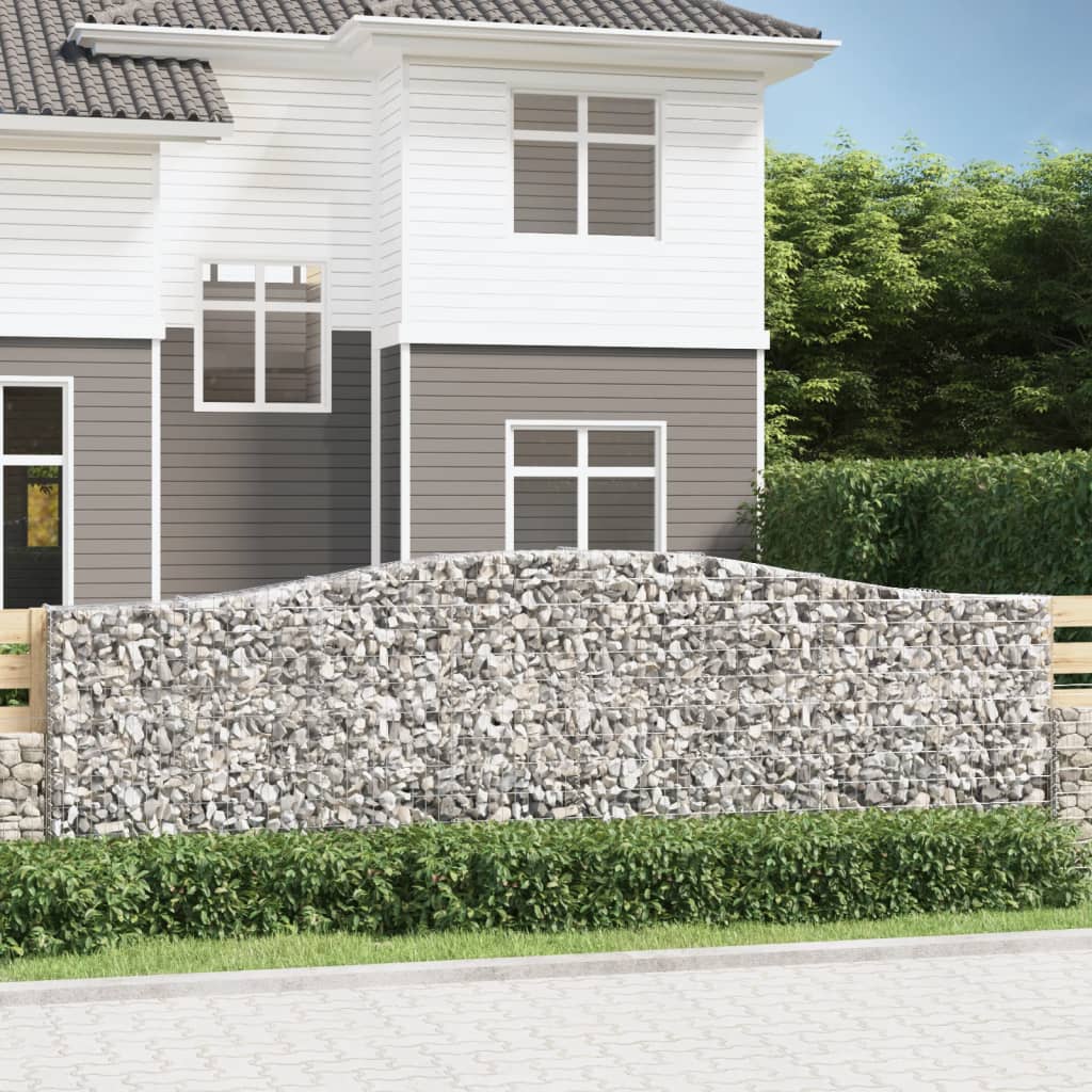 buede gabionkurve 10 stk. 400x30x120/140 cm galvaniseret jern