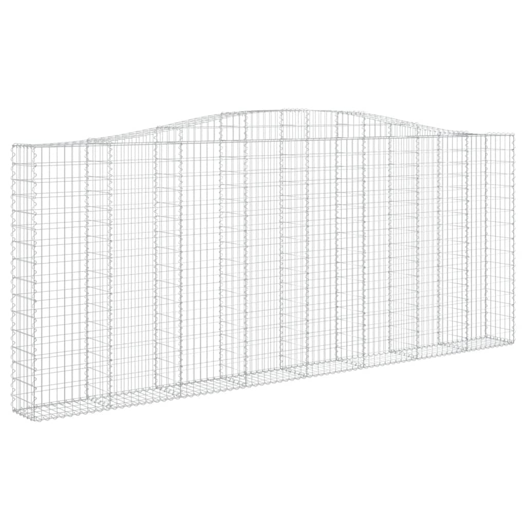 buede gabionkurve 8 stk. 400x30x160/180 cm galvaniseret jern