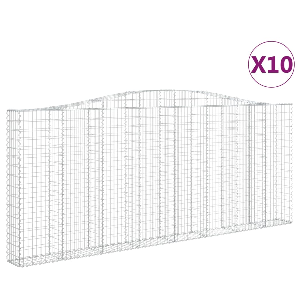 buede gabionkurve 10 stk. 400x30x160/180 cm galvaniseret jern