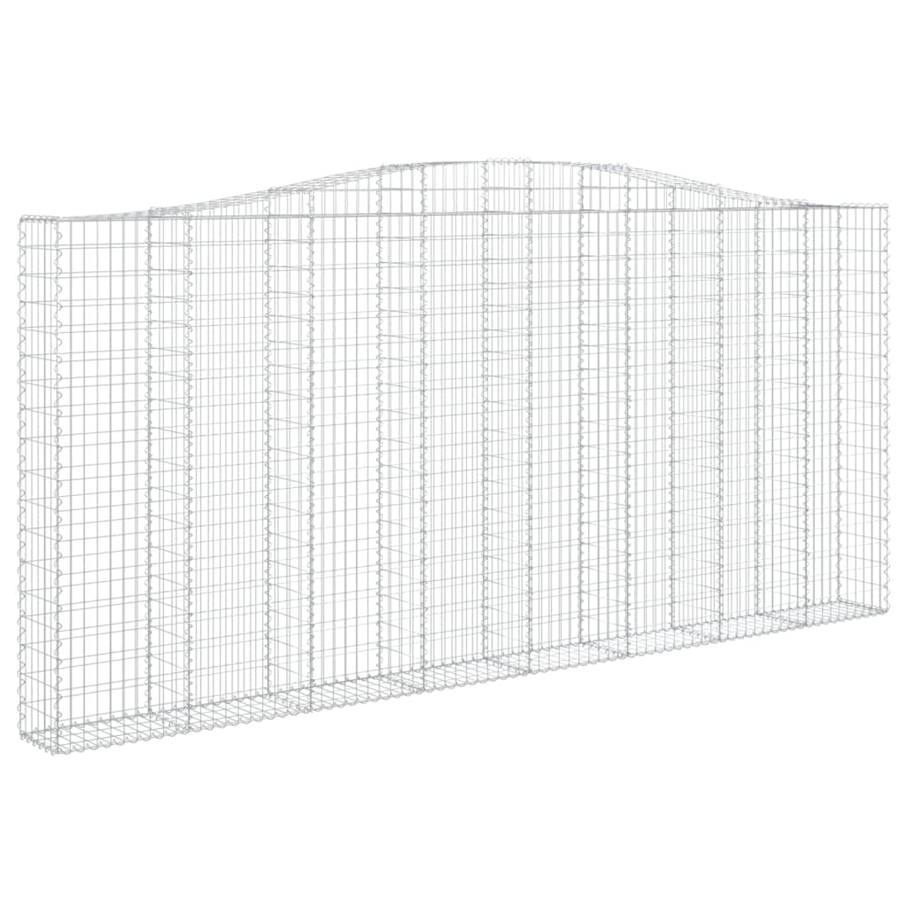 buede gabionkurve 8 stk. 400x30x180/200 cm galvaniseret jern