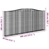 buede gabionkurve 9 stk. 400x30x180/200 cm galvaniseret jern