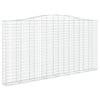buede gabionkurve 2 stk. 400x30x200/220 cm galvaniseret jern