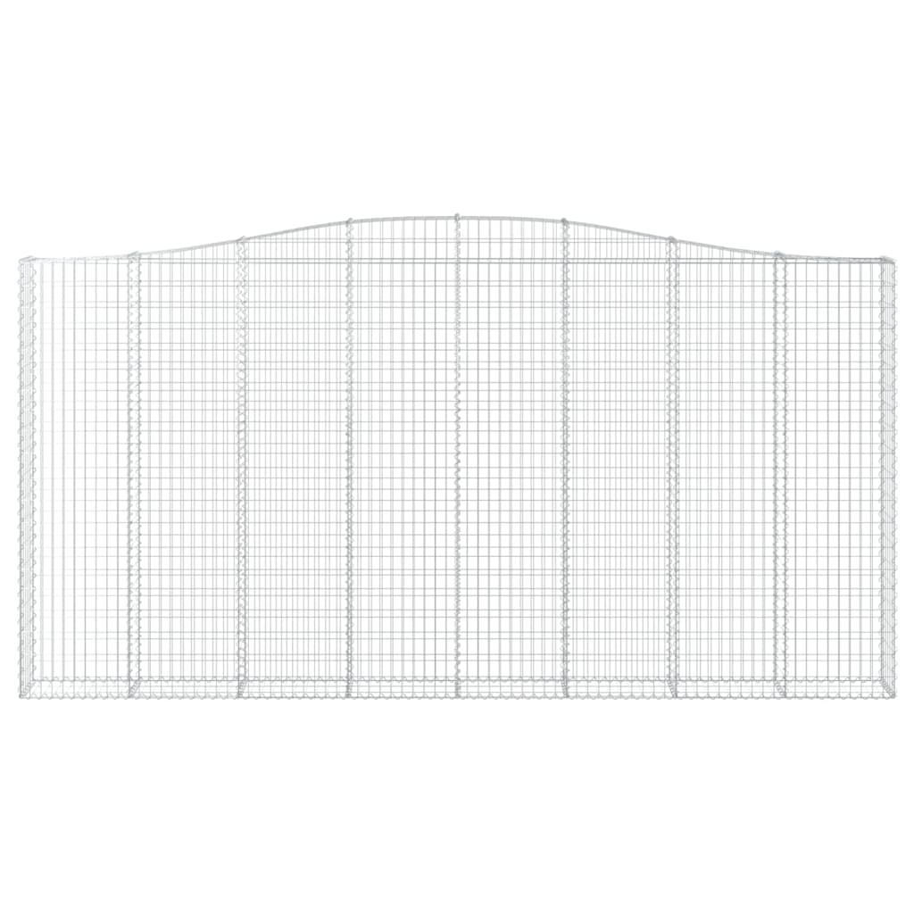 buede gabionkurve 2 stk. 400x30x200/220 cm galvaniseret jern