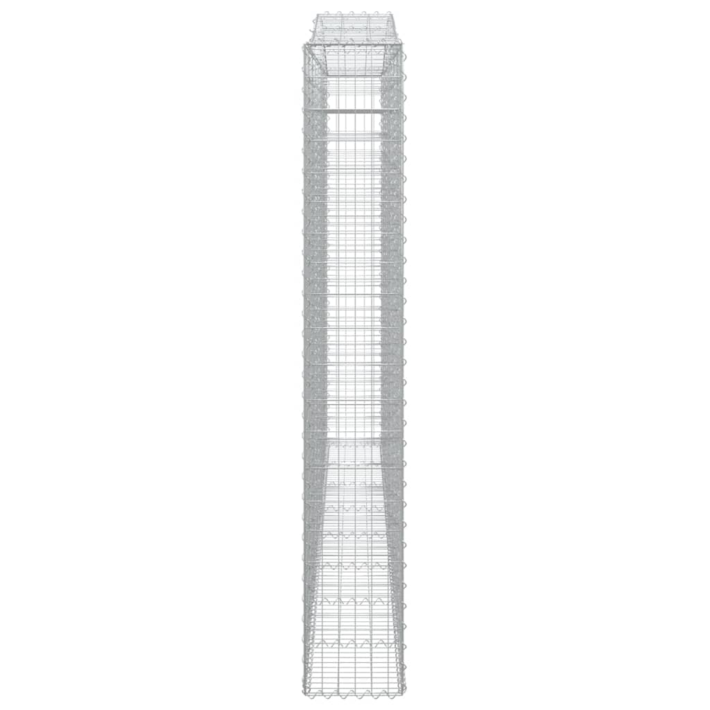 buede gabionkurve 2 stk. 400x30x200/220 cm galvaniseret jern