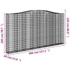 buede gabionkurve 3 stk. 400x30x200/220 cm galvaniseret jern
