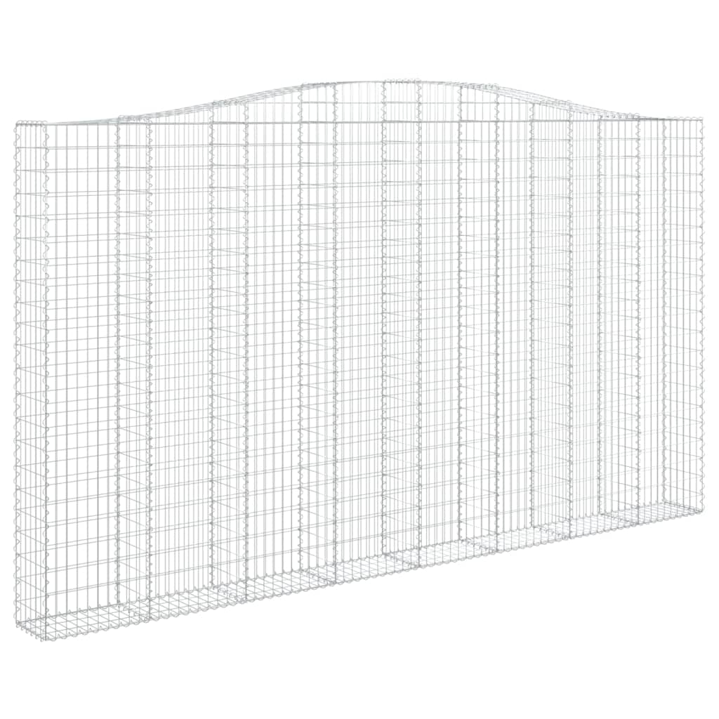 buede gabionkurve 2 stk. 400x30x220/240 cm galvaniseret jern