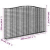 buede gabionkurve 3 stk. 400x30x220/240 cm galvaniseret jern