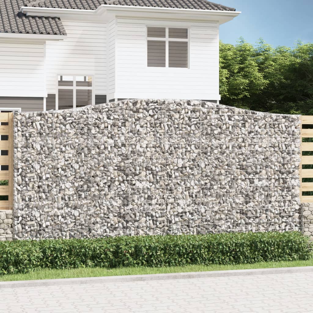 buede gabionkurve 10 stk. 400x50x200/220 cm galvaniseret jern