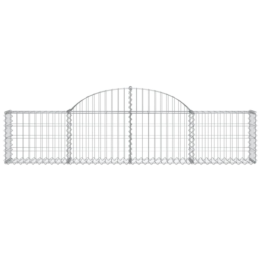 buede gabionkurve 14 stk. 200x30x40/60 cm galvaniseret jern