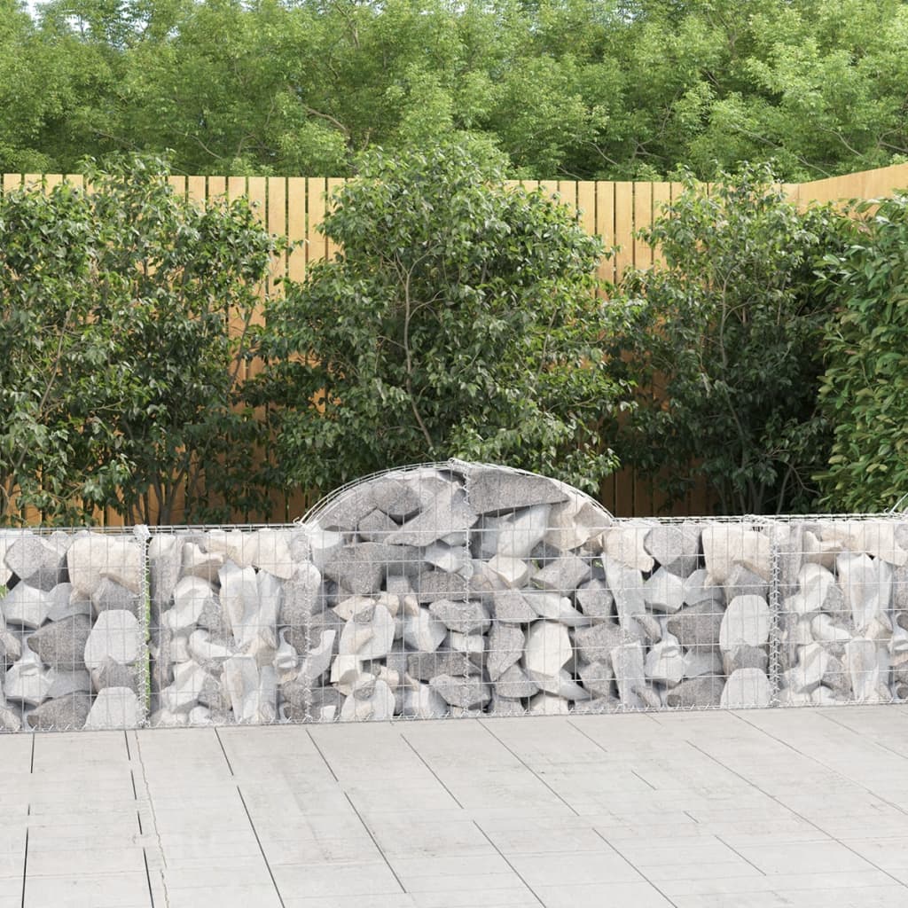 buede gabionkurve 2 stk. 200x30x60/80 cm galvaniseret jern