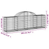 buede gabionkurve 10 stk. 200x30x60/80 cm galvaniseret jern