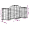 buede gabionkurve 2 stk. 200x30x80/100 cm galvaniseret jern