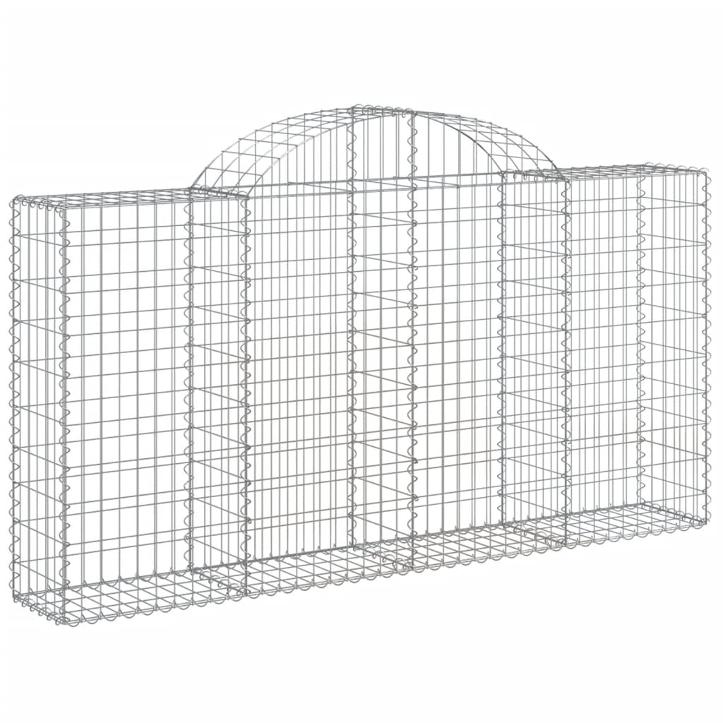 buede gabionkurve 14 stk. 200x30x100/120 cm galvaniseret jern