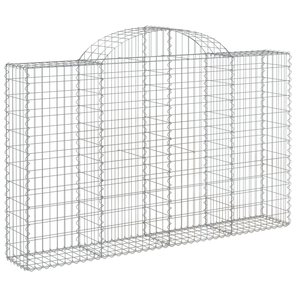 buede gabionkurve 10 stk. 200x30x120/140 cm galvaniseret jern