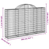 buede gabionkurve 10 stk. 200x30x120/140 cm galvaniseret jern