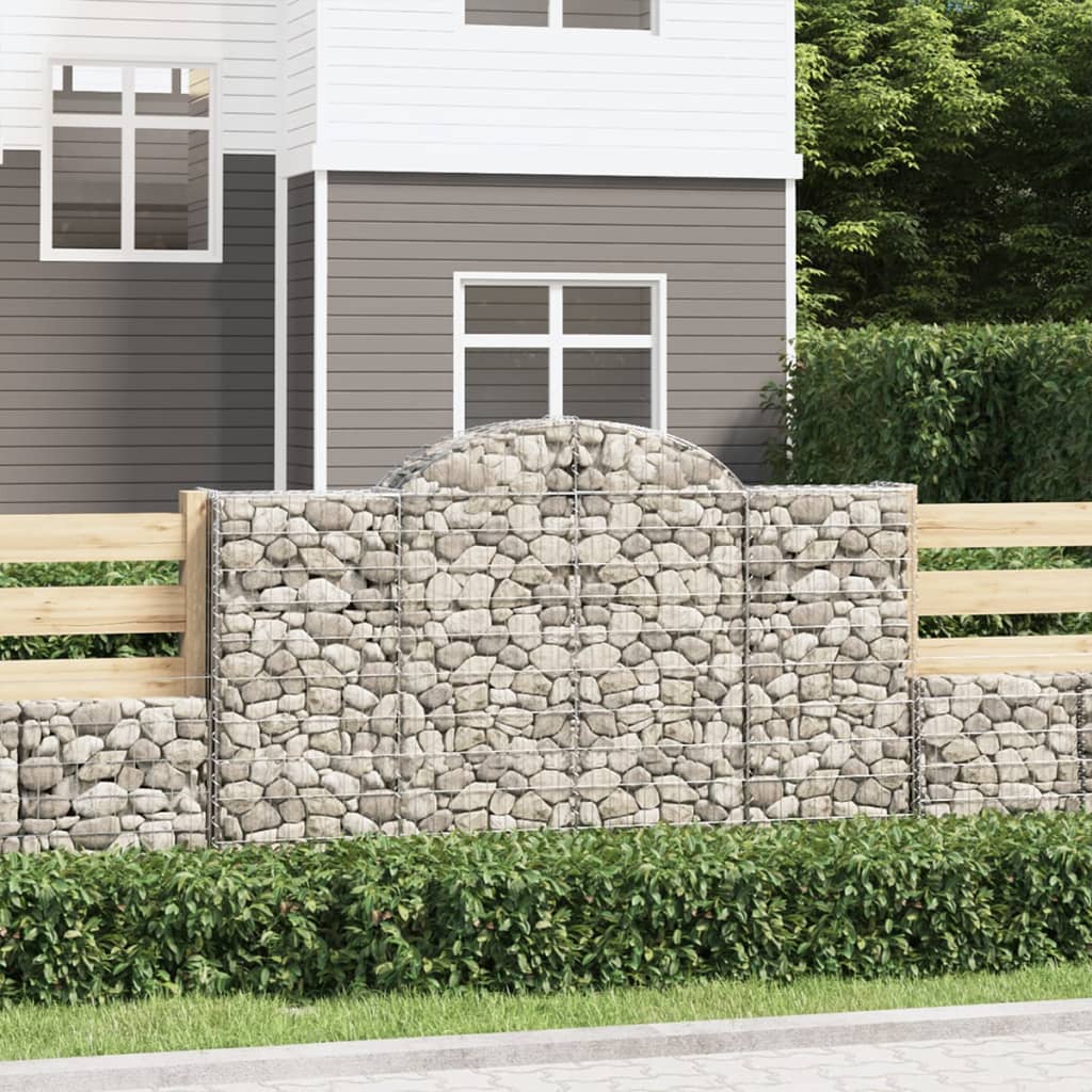 buede gabionkurve 10 stk. 200x30x120/140 cm galvaniseret jern