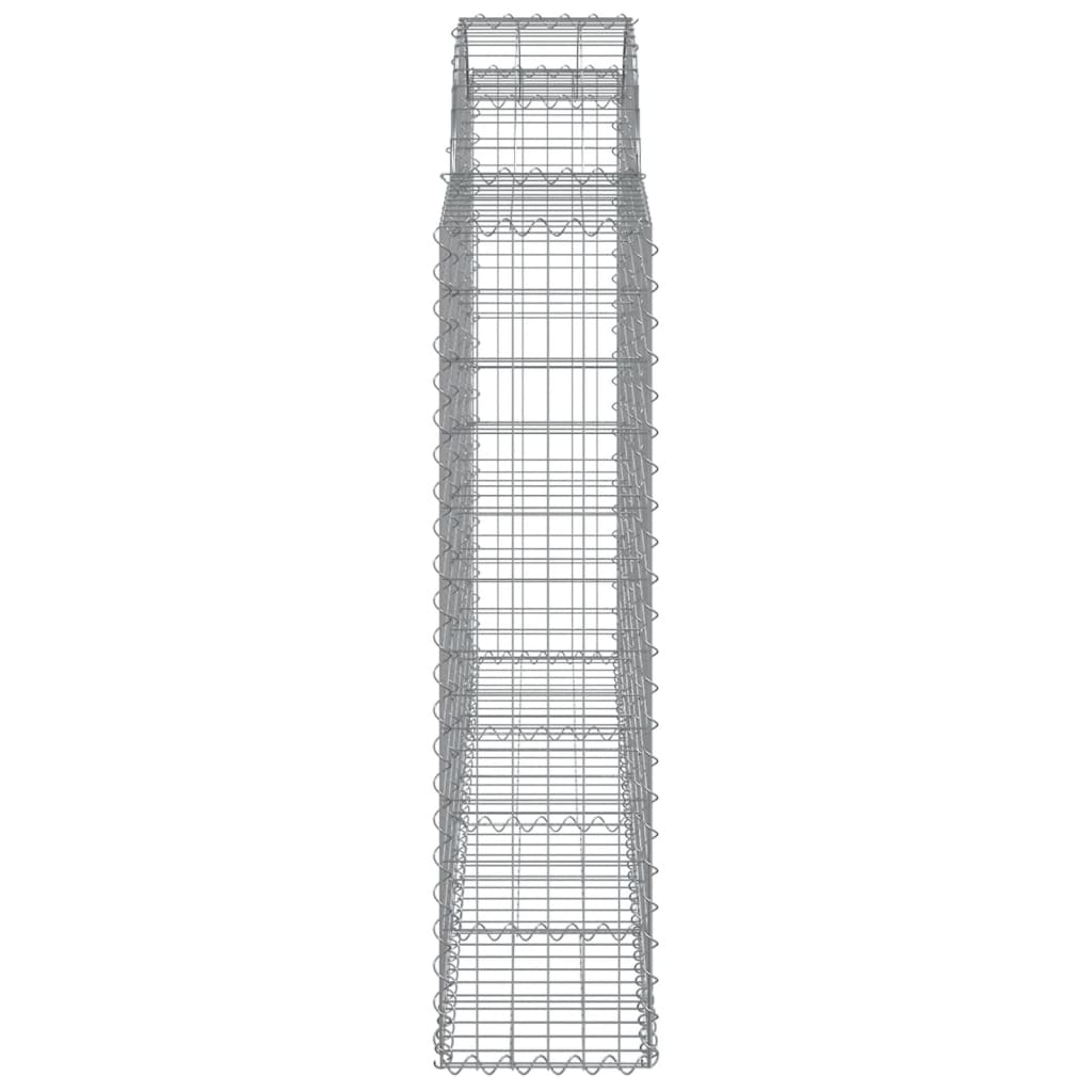 buede gabionkurve 15 stk. 200x30x120/140 cm galvaniseret jern