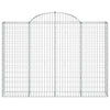 buede gabionkurve 7 stk. 200x30x140/160 cm galvaniseret jern