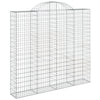 buede gabionkurve 2 stk. 200x30x180/200 cm galvaniseret jern