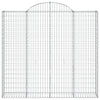 buede gabionkurve 7 stk. 200x30x180/200 cm galvaniseret jern