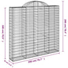 buede gabionkurve 7 stk. 200x30x180/200 cm galvaniseret jern