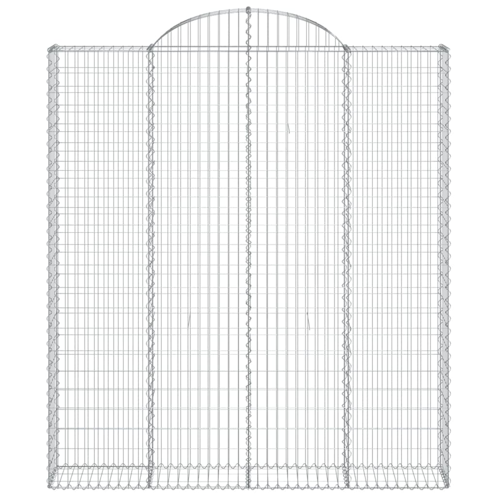 buede gabionkurve 2 stk. 200x30x220/240 cm galvaniseret jern