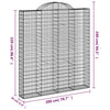 buede gabionkurve 2 stk. 200x30x220/240 cm galvaniseret jern