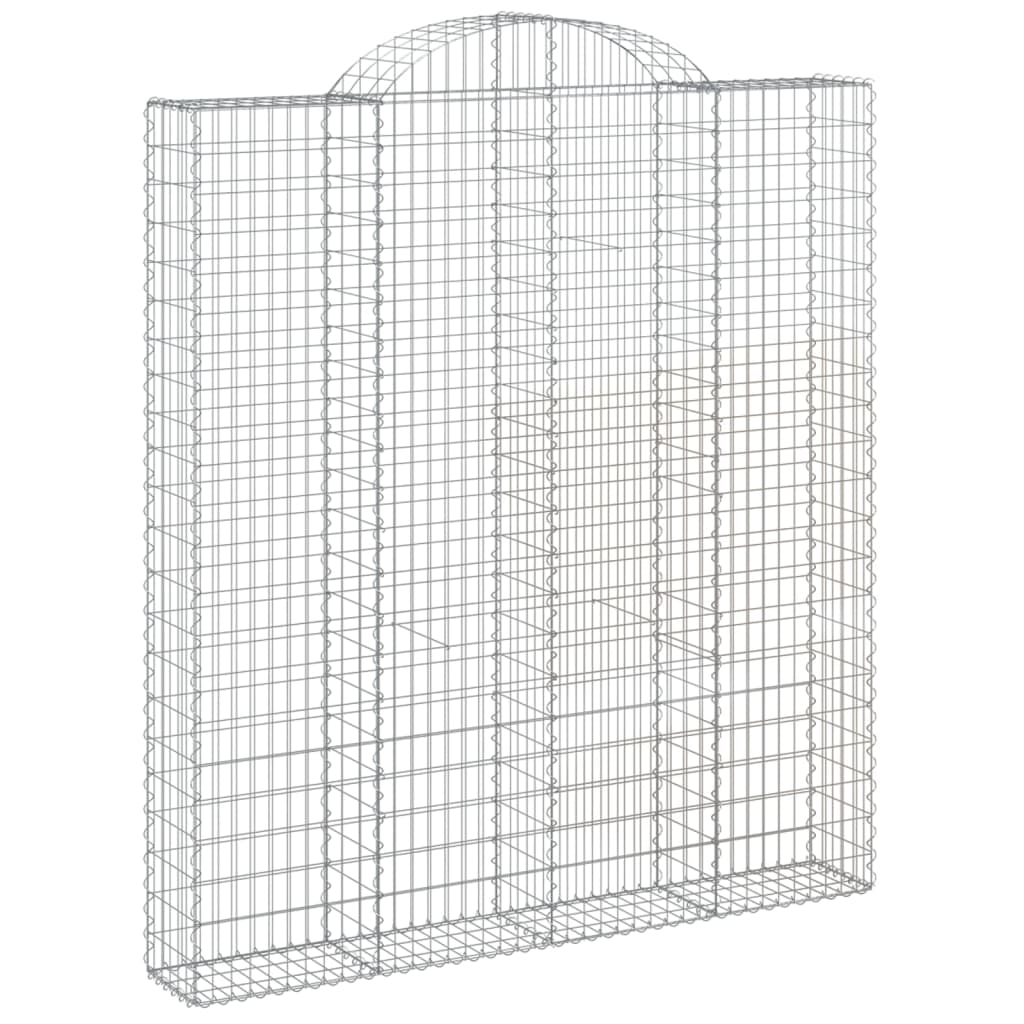 buede gabionkurve 5 stk. 200x30x220/240 cm galvaniseret jern