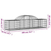 buede gabionkurve 10 stk. 200x50x40/60 cm galvaniseret jern