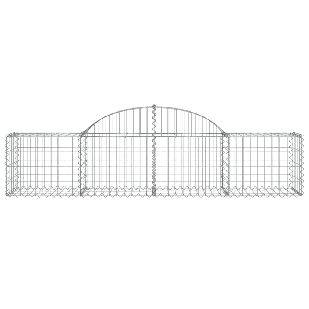 buede gabionkurve 14 stk. 200x50x40/60 cm galvaniseret jern