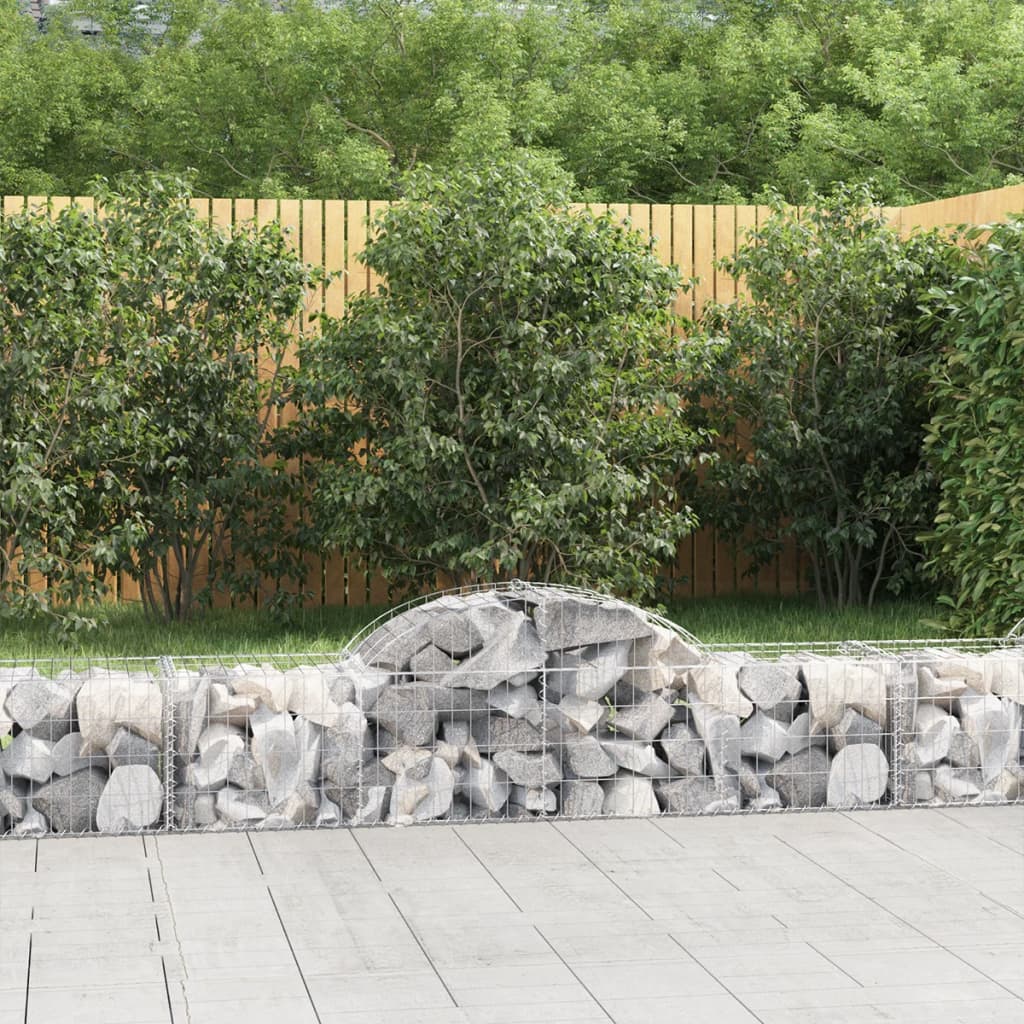 buede gabionkurve 14 stk. 200x50x40/60 cm galvaniseret jern