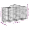 buede gabionkurve 10 stk. 200x50x100/120 cm galvaniseret jern