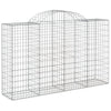 buede gabionkurve 10 stk. 200x50x120/140 cm galvaniseret jern