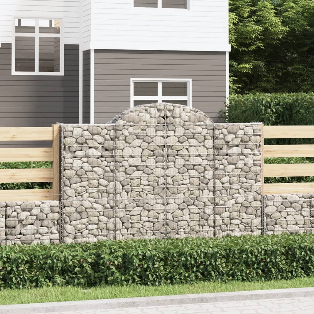 buede gabionkurve 11 stk. 200x50x140/160 cm galvaniseret jern