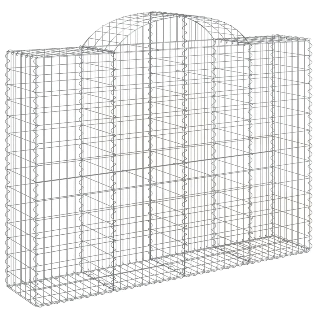 buede gabionkurve 12 stk. 200x50x140/160 cm galvaniseret jern