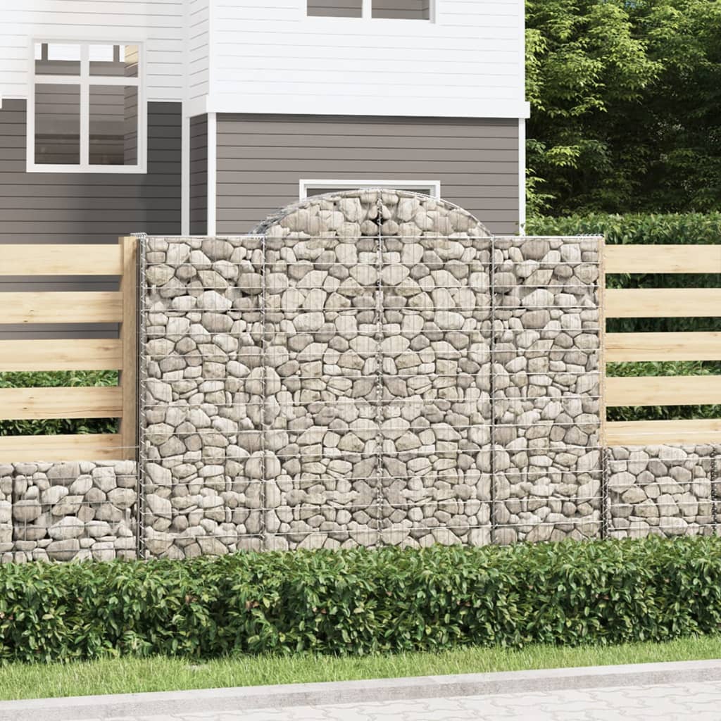 buede gabionkurve 12 stk. 200x50x160/180 cm galvaniseret jern