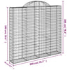 buede gabionkurve 10 stk. 200x50x180/200 cm galvaniseret jern