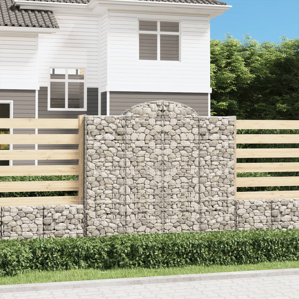 buede gabionkurve 10 stk. 200x50x180/200 cm galvaniseret jern