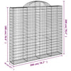 buede gabionkurve 14 stk. 200x50x180/200 cm galvaniseret jern