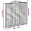 buede gabionkurve 10 stk. 200x50x200/220 cm galvaniseret jern