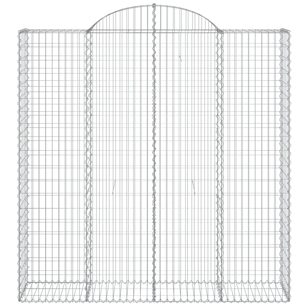 buede gabionkurve 12 stk. 200x50x200/220 cm galvaniseret jern