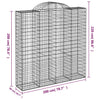 buede gabionkurve 12 stk. 200x50x200/220 cm galvaniseret jern