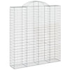 buede gabionkurve 12 stk. 200x50x220/240 cm galvaniseret jern