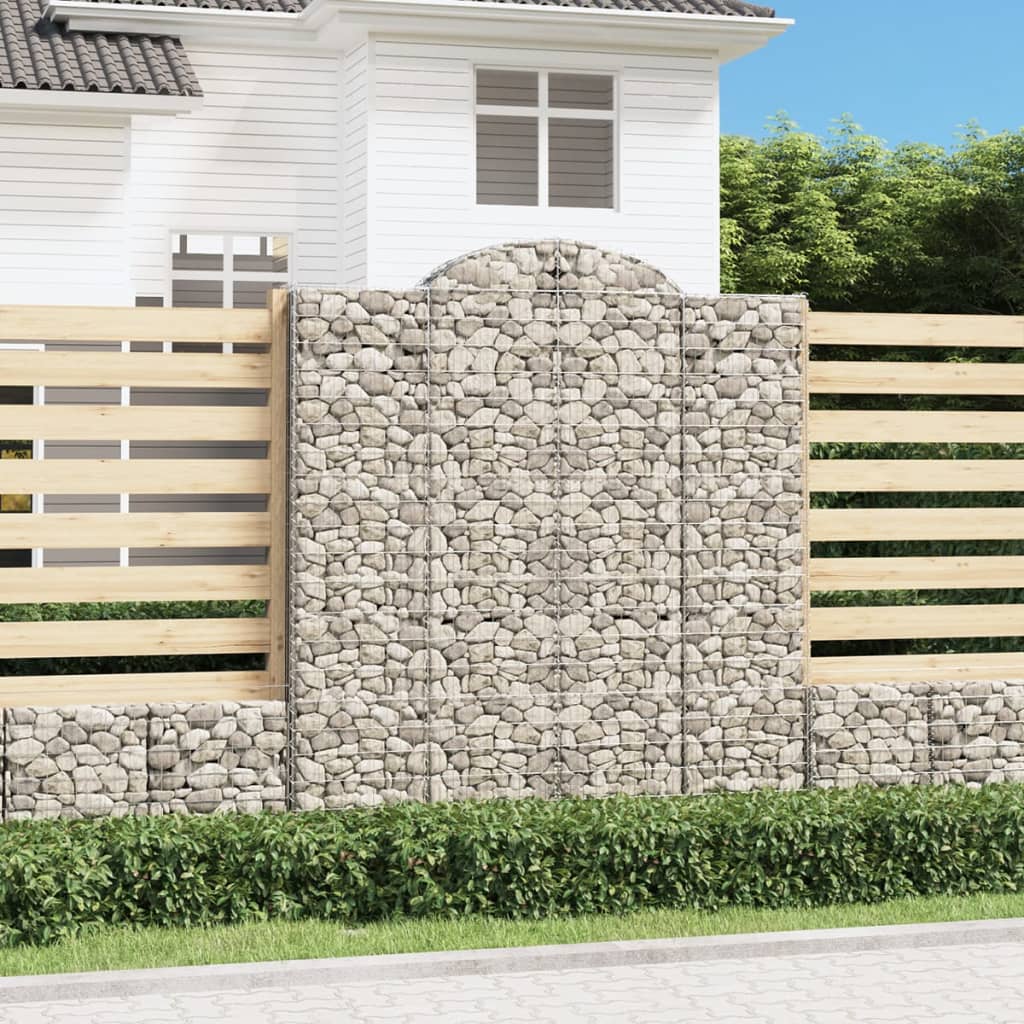 buede gabionkurve 13 stk. 200x50x220/240 cm galvaniseret jern