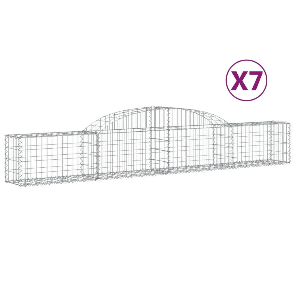 buede gabionkurve 7 stk. 300x30x40/60 cm galvaniseret jern