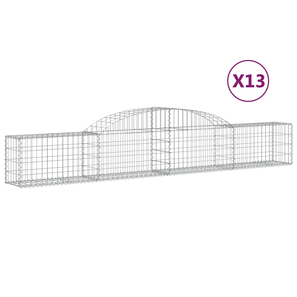 buede gabionkurve 13 stk. 300x30x40/60 cm galvaniseret jern