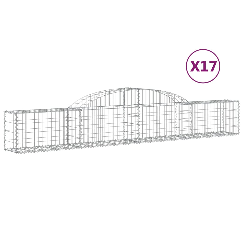 buede gabionkurve 17 stk. 300x30x40/60 cm galvaniseret jern