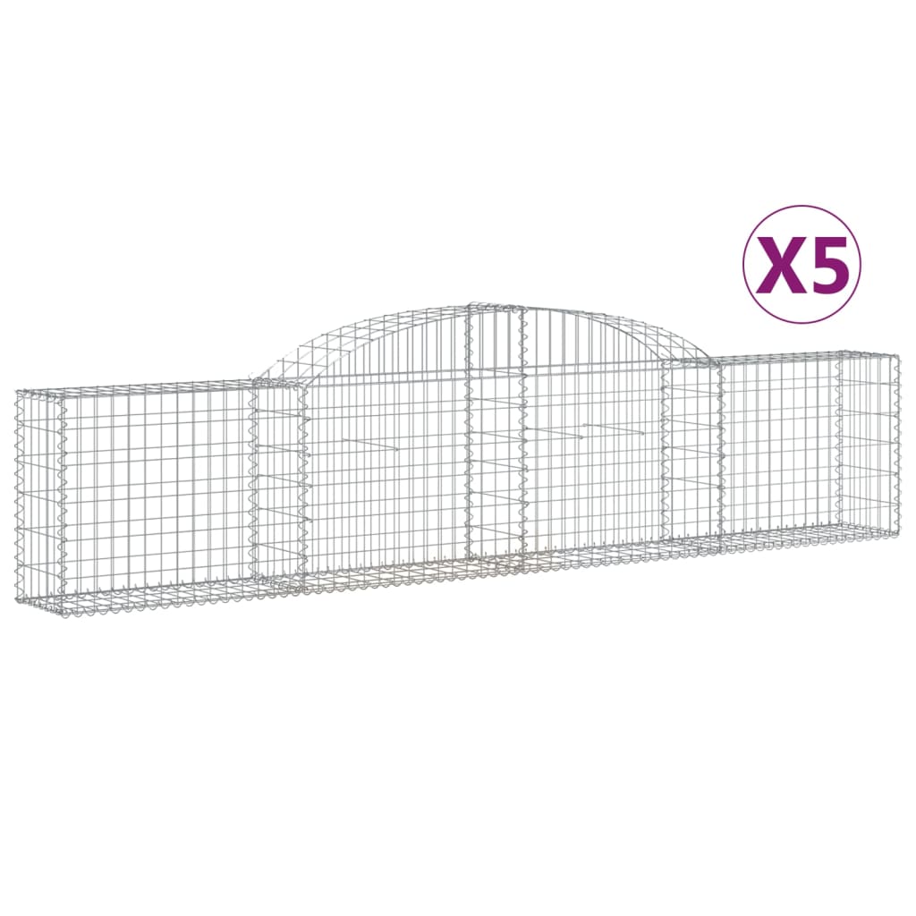 buede gabionkurve 5 stk. 300x30x60/80 cm galvaniseret jern